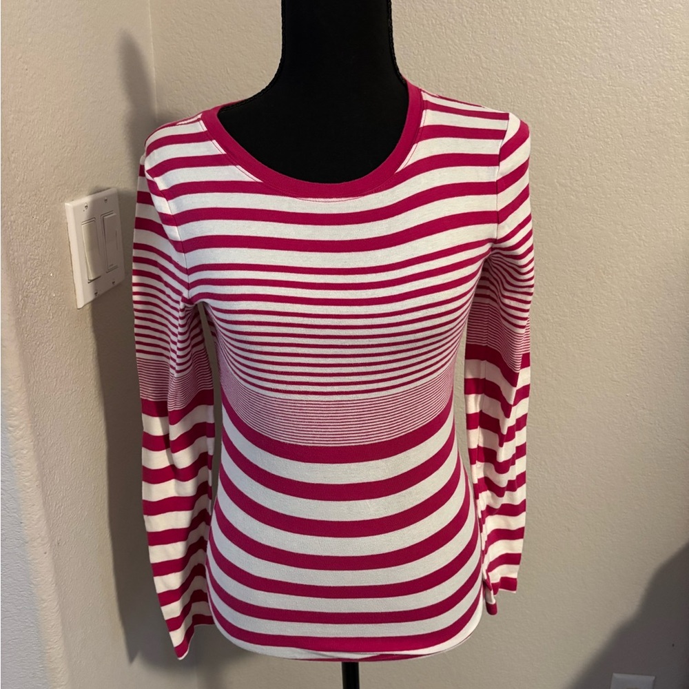 Old Navy Pink and White Striped Blouse